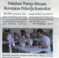 Puluhan Warga Binaan Berstatus Pekerja Konveksi