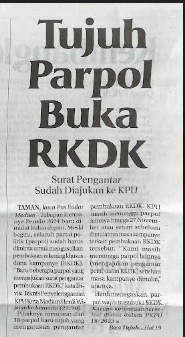 Tujuh Parpol Buka RKDK, Surat Pengantar Sudah Diajukan ke KPU