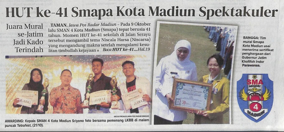 HUT ke-41 Smapa Kota Madiun Spektakuler, Juara Mural se-Jatim Jadi Kado Terindah