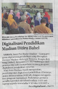 Digitalisasi Pendidikan Madiun Ditiru Babel