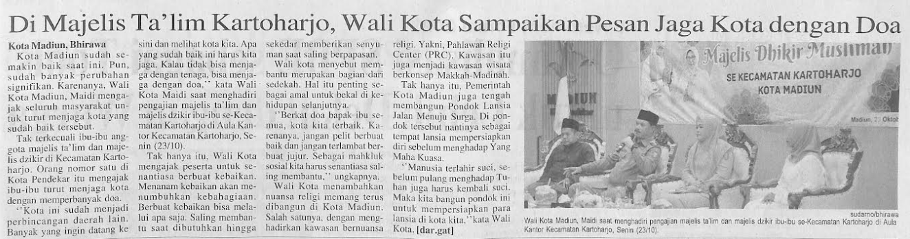 Di Majelis Ta’lim Kartoharjo, Wali Kota Sampaikan Pesan Jaga Kota dengan Doa