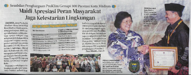 Sembilan Penghargaan ProKlim Genapi 300 Prestasi Kota Madiun, Maidi Apresiasi Peran Masyarakat Jaga Kelestarian Lingkungan