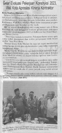 Gelar Evaluasi Pekerjaan Konstruksi 2023, Wali Kota Apresiasi Kinerja Kontraktor