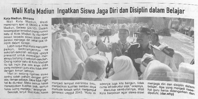 Wali Kota Madiun Ingatkan Siswa Jaga Diri dan Disiplin dalam Belajar