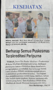 Berharap Semua Puskesmas Terakreditasi Paripurna