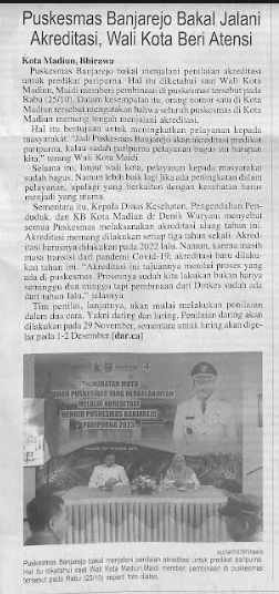Puskesmas Banjarejo Bakal Jalani Akreditasi, Wali Kota Beri Atensi
