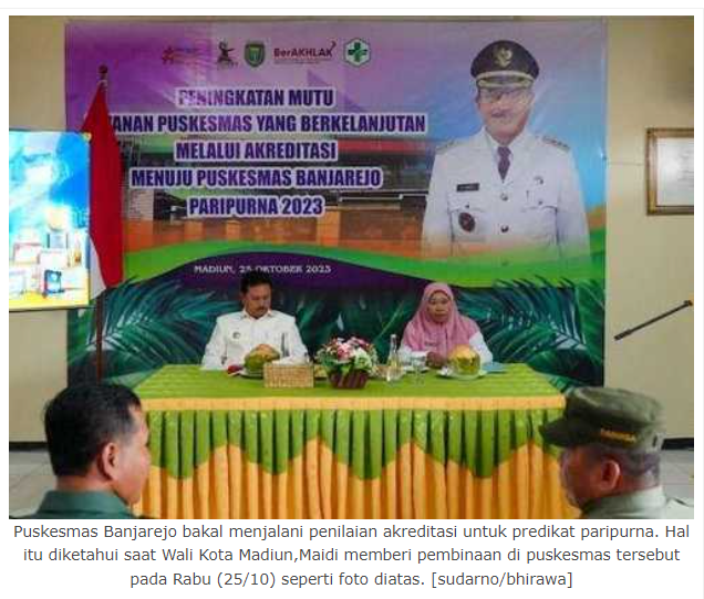 Puskesmas Banjarejo Bakal Jalani Akreditasi, Wali Kota Madiun Beri Atensi