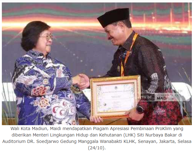 Pemerintah Kota Madiun Borong Penghargaan ProKlim dari KLHK