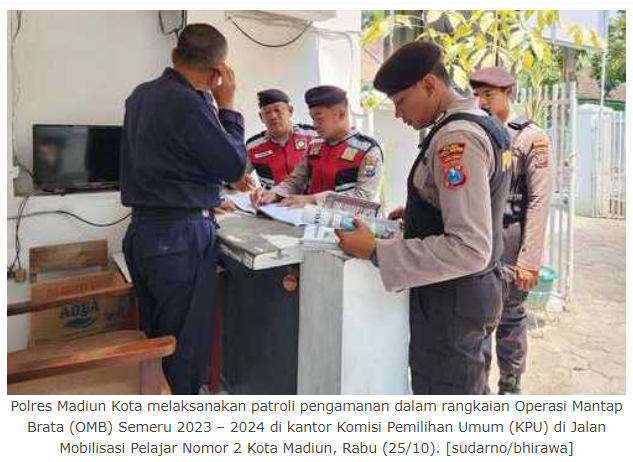 Pastikan Keamanan Polres Madiun Kota Patroli Kantor KPU