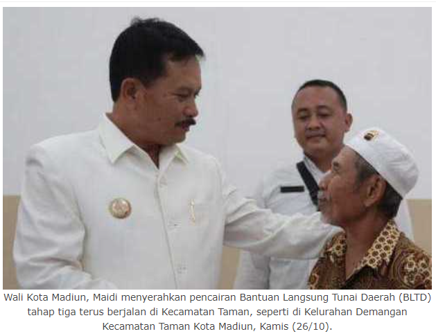 Wali Kota Madiun Tinjau Penyaluran BLTD di Demangan
