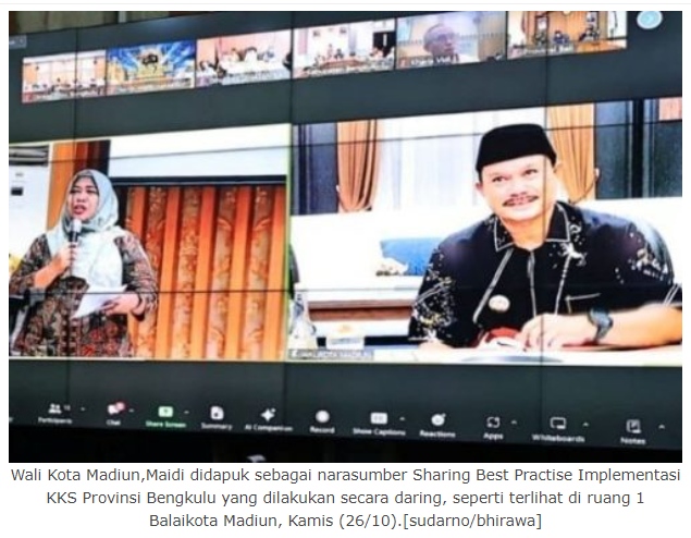 Wali Kota Madiun Jadi Narasumber Best Practice Sosialisasi KKS Provinsi Bengkulu