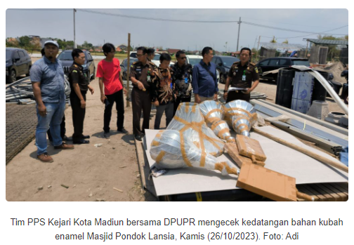 Pemkot Madiun Percepat Pemasangan Kubah Enamel Masjid Pondok Lansia