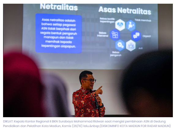 ASN Pemkot Madiun Dilarang Berpolitik Praktis, Kakanreg BKN Ingatkan Jaga Netralitas