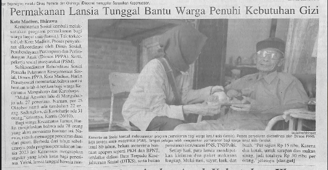 Permakanan Lansia Tunggal Bantu Warga Penuhi Kebutuhan Gizi