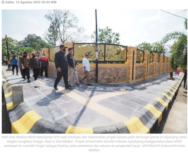 Pemkot Madiun rampungkan proyek pedestrian dan saluran air