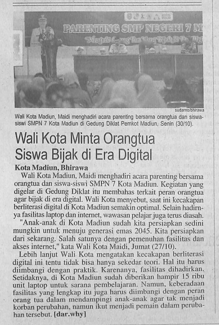 Wali Kota Minta Orangtua Siswa Bijak di Era Digital
