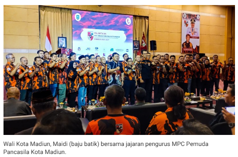 Pengurus Pemuda Pancasila Kota Madiun Dilantik, Komitmen Dukung Maidi Macung Wali Kota Madiun Lagi