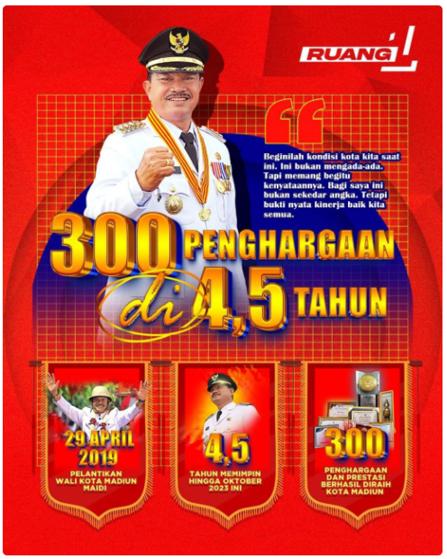 Ruang Satu Kota Madiun, 300 Penghargaan di 4,5 Tahun