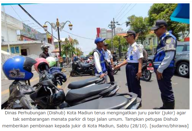 Dishub Kota Madiun Ingatkan Penataan Parkir Tepi Jalan Umum Sesuai Peruntukan