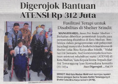 Digerojok Bantuan ATENSI Rp 312 Juta, Fasilitasi Terapi Untuk Disabilitas di Shelter Srindit