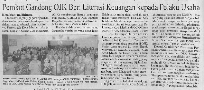 Pemkot Gandeng OJK Beri Literasi Keuangan Kepada Pelaku Usaha
