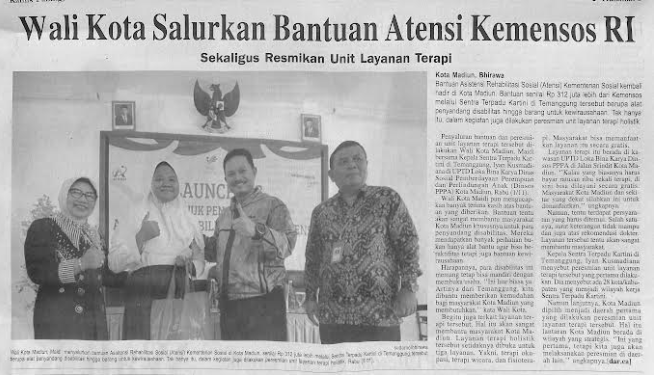 Wali Kota Salurkan Bantuan Atensi Kemensos RI, Sekaligus Resmikan Unit Layanan Terapi