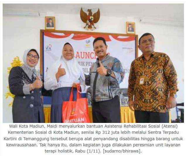 Wali Kota Madiun Salurkan Bantuan Atensi Kemensos RI