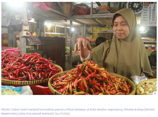 Harga Cabai Rawit Melambung, Angka Inflasi Terkerek Naik, Ini Penjelasan BPS