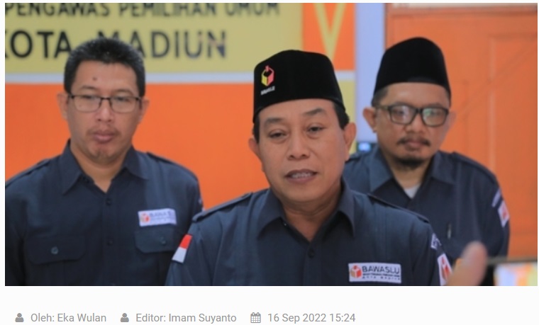 Catat, Bawaslu Kota Madiun Buka Pendaftaran Panwascam Pemilu 2024