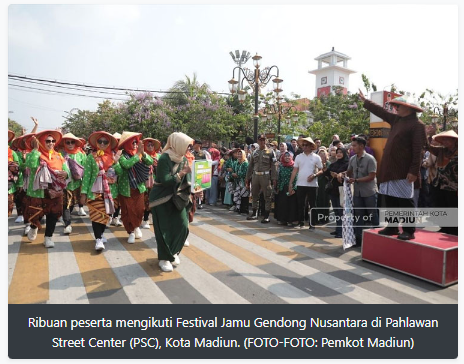 Lestarikan Tradisi, Festival Jamu Gendong Nusantara di Kota Madiun Pecahkan MURI