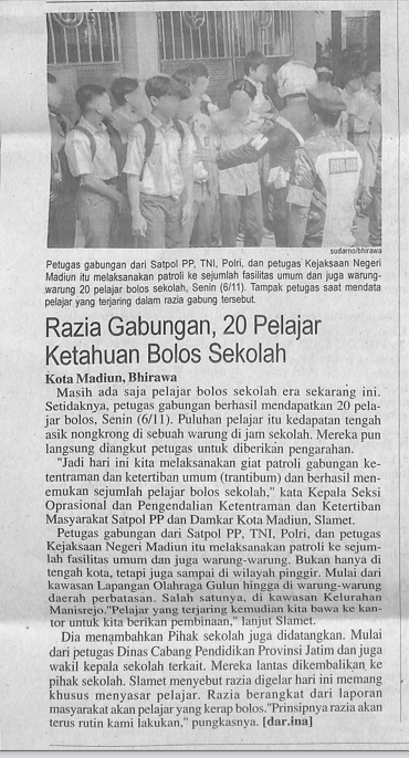 Razia Gabungan, 20 Pelajar Ketahuan Bolos Sekolah