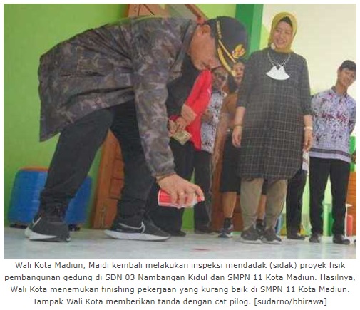 Wali Kota Madiun Temukan Pekerjaan Akhir Kurang Baik
