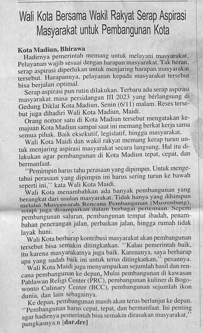 Wali Kota Bersama Wakil Rakyat Serap Aspirasi Masyarakat untuk Pembangunan Kota