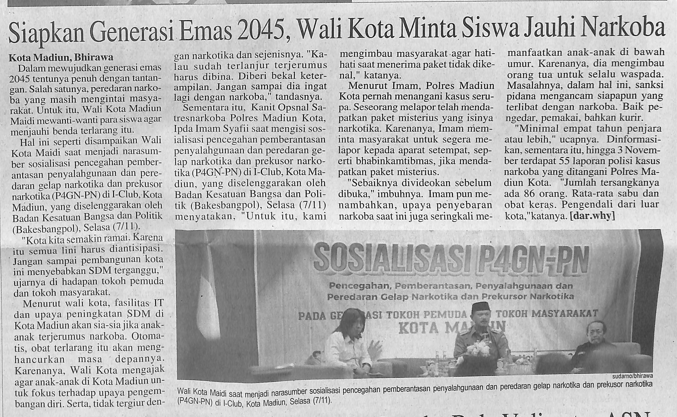 Siapkan Generasi Emas 2045, Wali Kota Minta Siswa Jauhi Narkoba