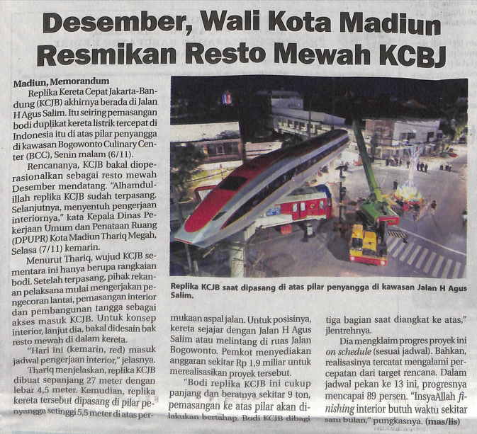 Desember, Wali Kota Madiun Resmikan Resto Mewah KCBJ