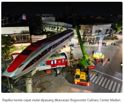 Kereta Cepat Madiun Mulai Dipasang