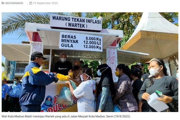 Tekan Laju Inflasi, Wali Kota Madiun Buka Wartek dengan Harga Subsidi