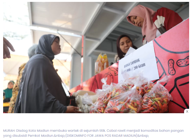 Hore! Warga Kota Madiun Dapat Subsidi Harga Cabai Rawit, Begini Cara Belinya
