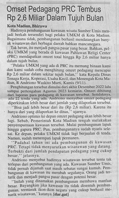 Omset Pedagang PRC Tembus Rp 2,6 Miliar Dalam Tujuh Bulan
