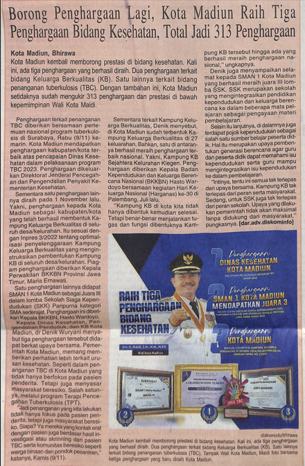 Borong Penghargaan Lagi, Kota Madiun Raih Tiga Penghargaan Bidang Kesehatan, Total Jadi 313 Penghargaan