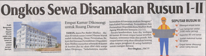 Ongkos Sewa Disamakan Rusun I-II, Empat Kamar Dikosongi untuk Ruang Darurat