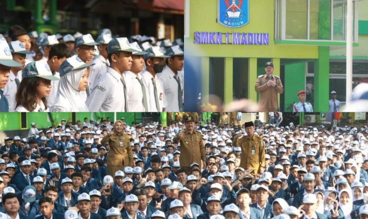 Ini Pesan Walikota Madiun Saat Jadi Pembina Upacara di SMKN 1