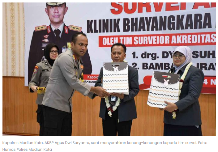 Polres Madiun Kota Sambut Surveyor Akreditasi Kesehatan