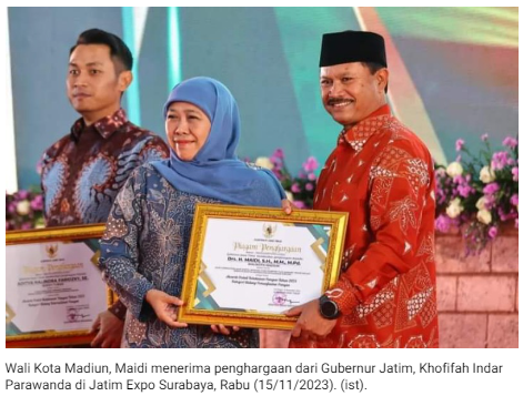 Wali Kota Madiun Raih Penghargaan Bidang Pemanfaatan Pangan