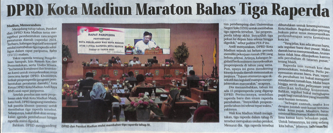 DPRD Kota Madiun Maraton Bahas Tiga Raperda