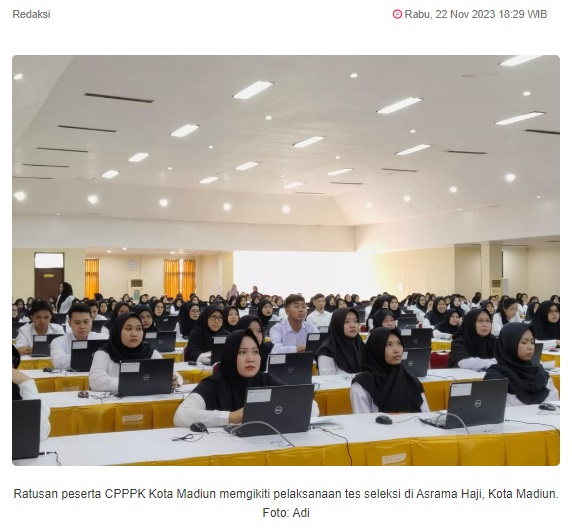 Pemkot Madiun Gelar Tes Seleksi CPPPK
