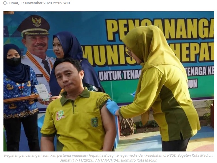 Pemkot Madiun suntikkan vaksin Hepatitis B tenaga medis dan nakes