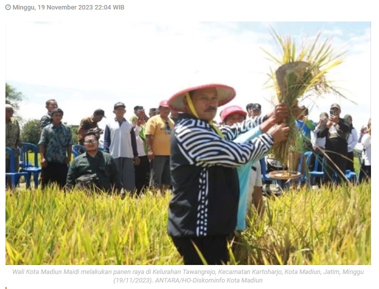 Wali Kota Madiun apresiasi panen raya petani di lahan terbatas