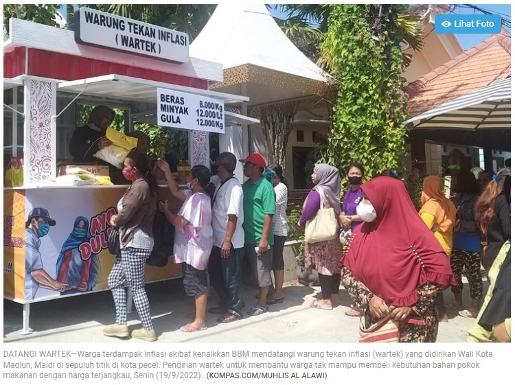 Bantu Warga Tak Mampu yang Terdampak Inflasi, Wali Kota Madiun Dirikan Wartek