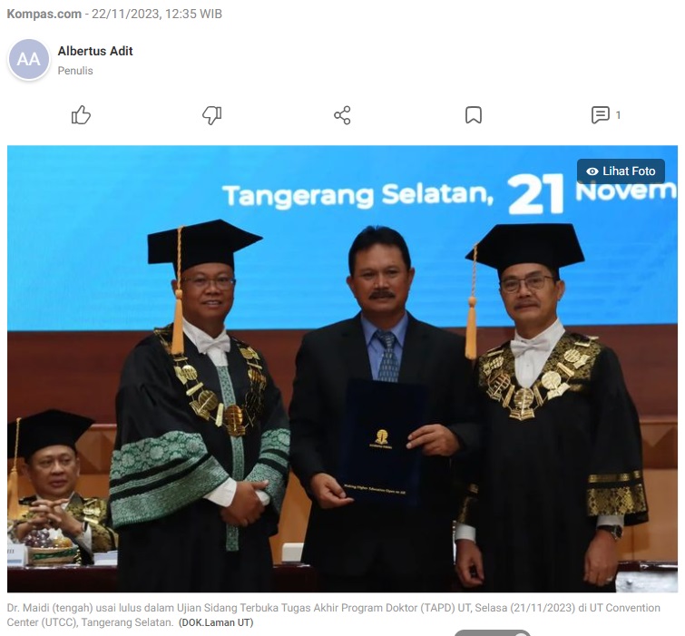 UT Akhirnya Lahirkan Doktor Pertama, Ternyata Seorang Wali Kota